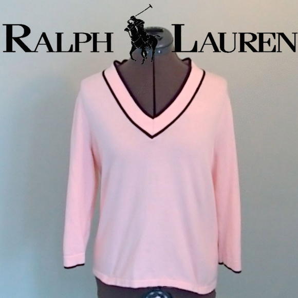 Ralph Lauren Sweaters - Ralph Lauren Pink and Blue 3/4 Sleeve Sweater